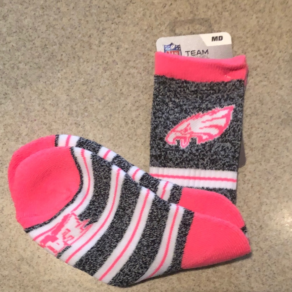 🎉 HP 🎉🆕 Philadelphia Eagles  Neon Pink Socks - Picture 6 of 8